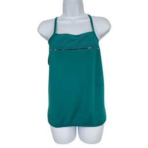 NEW Women's Size S NIKE Gym Strappy Tank 2-in-1 Sports Bra Top Green 682893-309